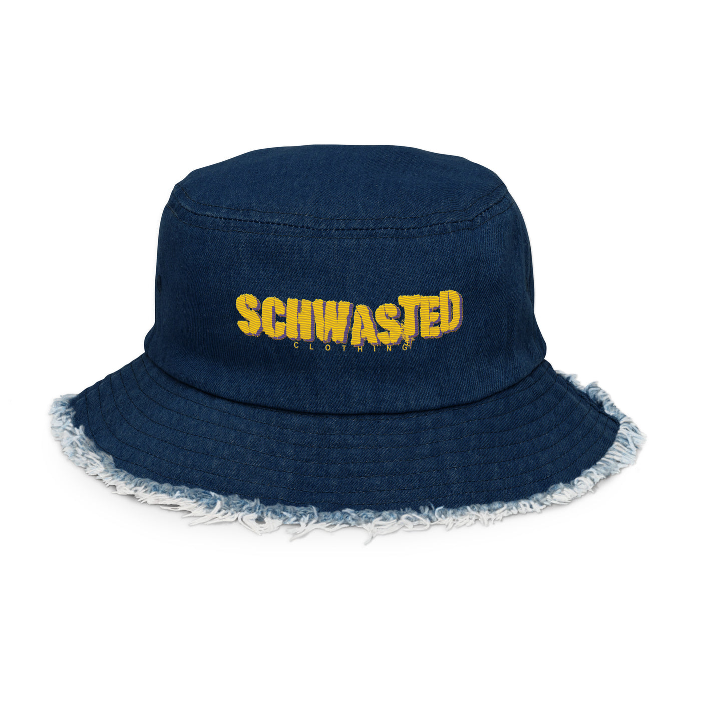 Schwasted Distressed denim bucket hat